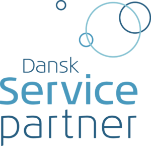 Stående logo: Dansk Servicepartner ApS